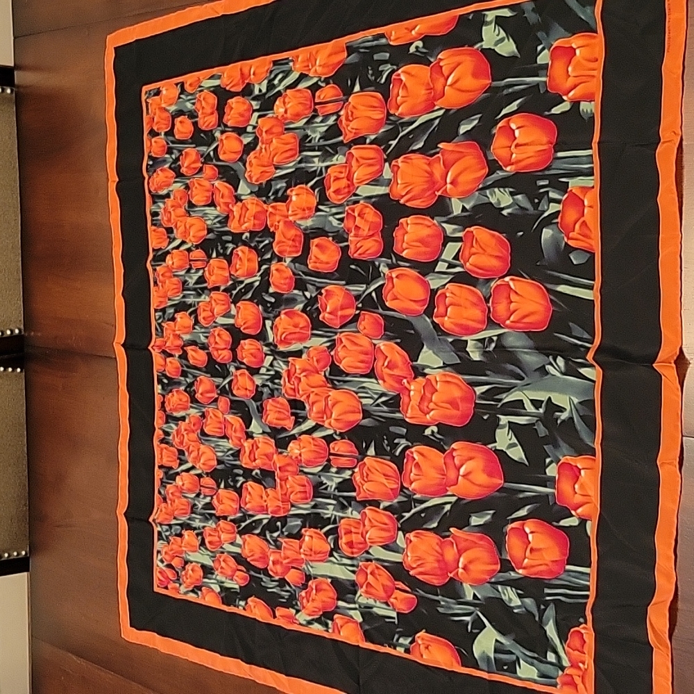 SILK Tulip Scarf National Geographic Floral Print Photograph by Stacy Gold 33.4"